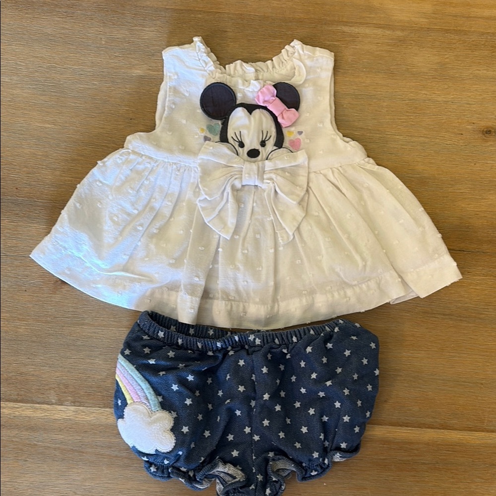 Disney Baby Minnie Mouse Pastel Rainbow Outfit